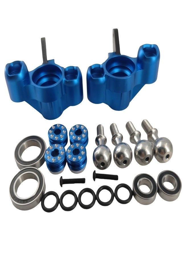 Ruivexi Aluminum Front Steering Knuckles & Caster Blocks with Pivot Balls - Compatible with Arrma 1/8 Kraton, Outcast, Notorious 6S BLX - Upgrade Parts Replace AR330505 ARAC9366 (Blue) - Image 3